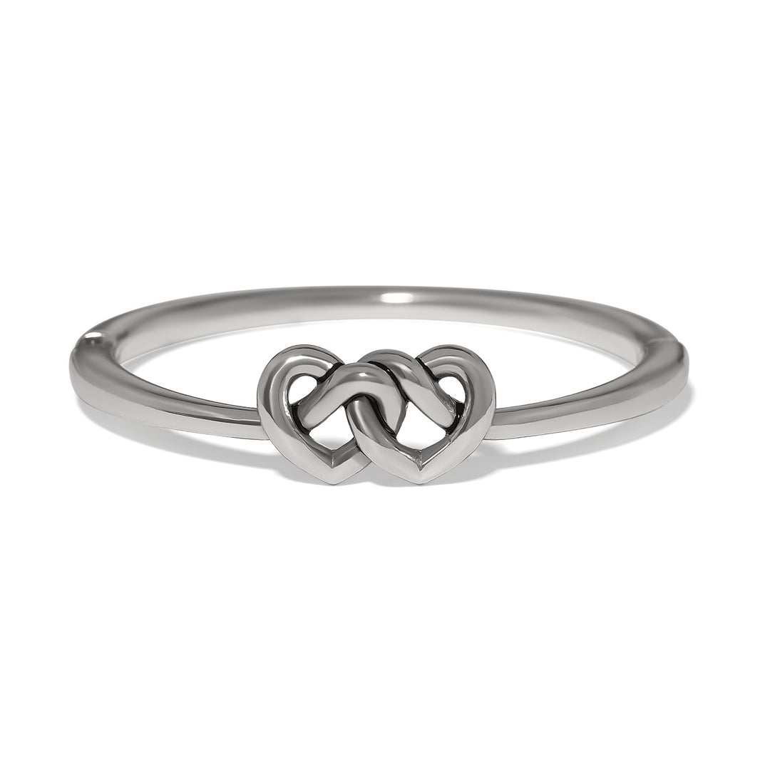 Interlok Linked Hearts Silver Hinged Bangle