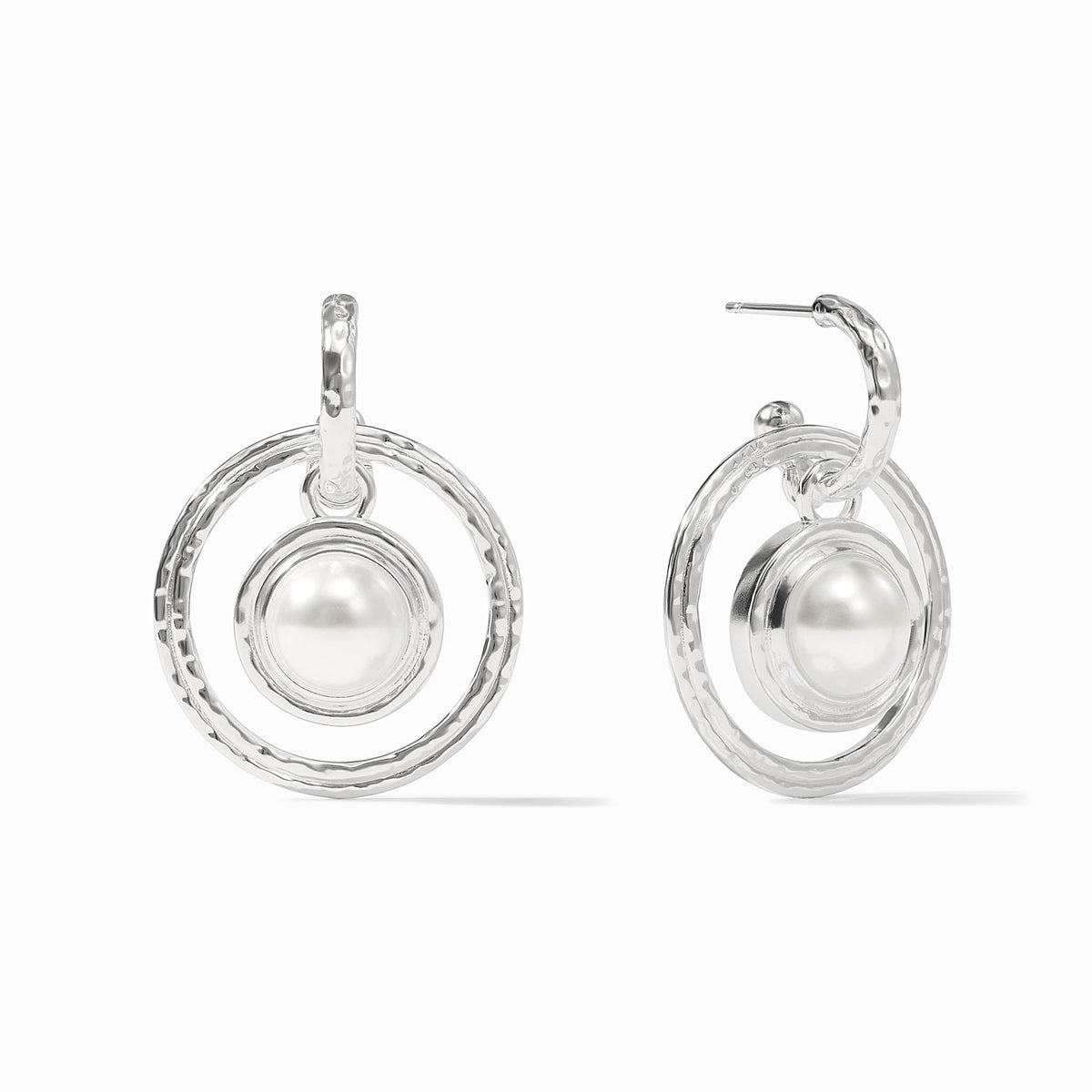 Silver plated earring with imported glass charm featuring a Julie Vos hallmark