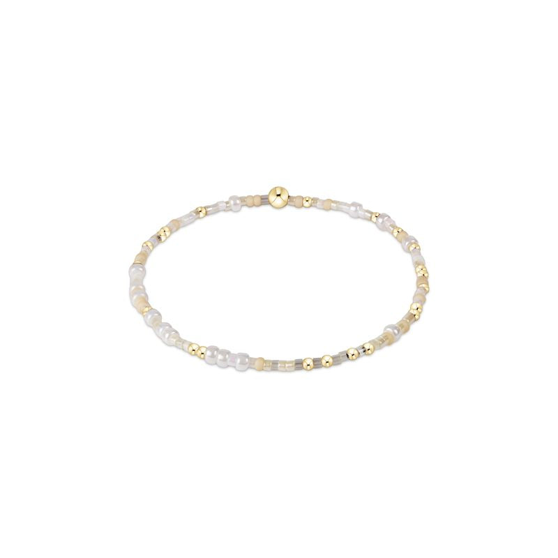 Hand-beaded Hope Unwritten bracelet with mixed seed beads in various colors on high-performance elastic.