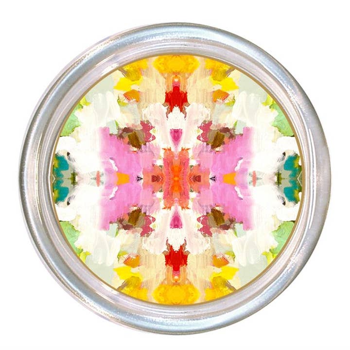 Glass coaster with a high rim to prevent spills, featuring black velvet backing.