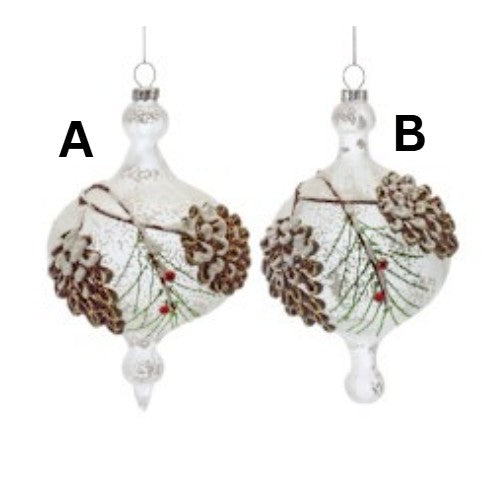6-inch clear glass ornament with a round silhouette.