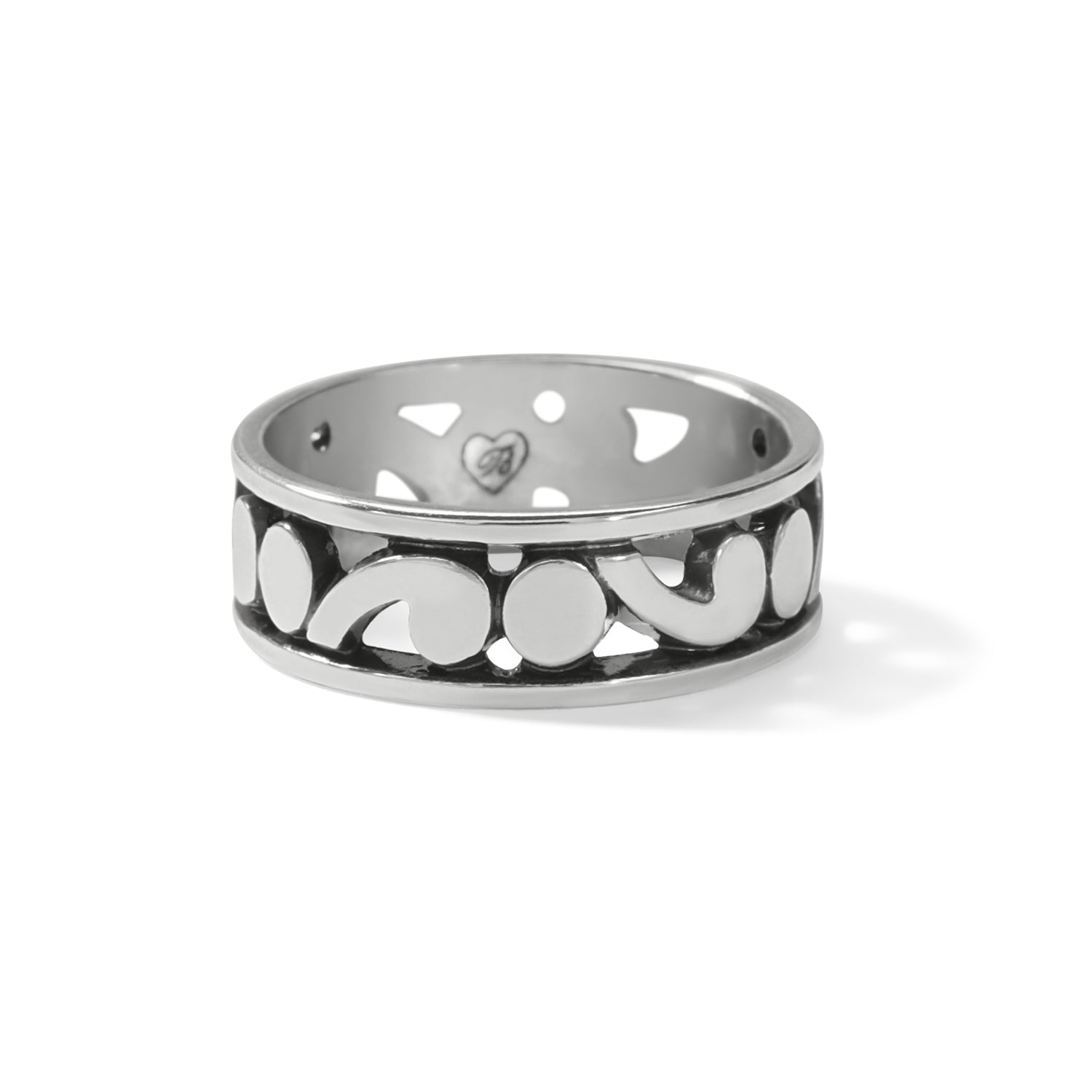 Silver plated Contempo band ring with a smooth finish.