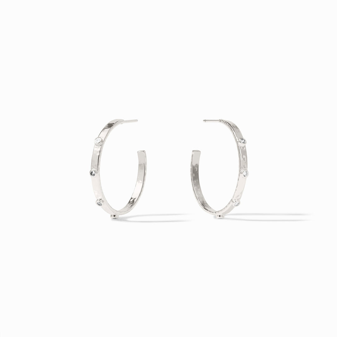 Crescent Stone Hoop