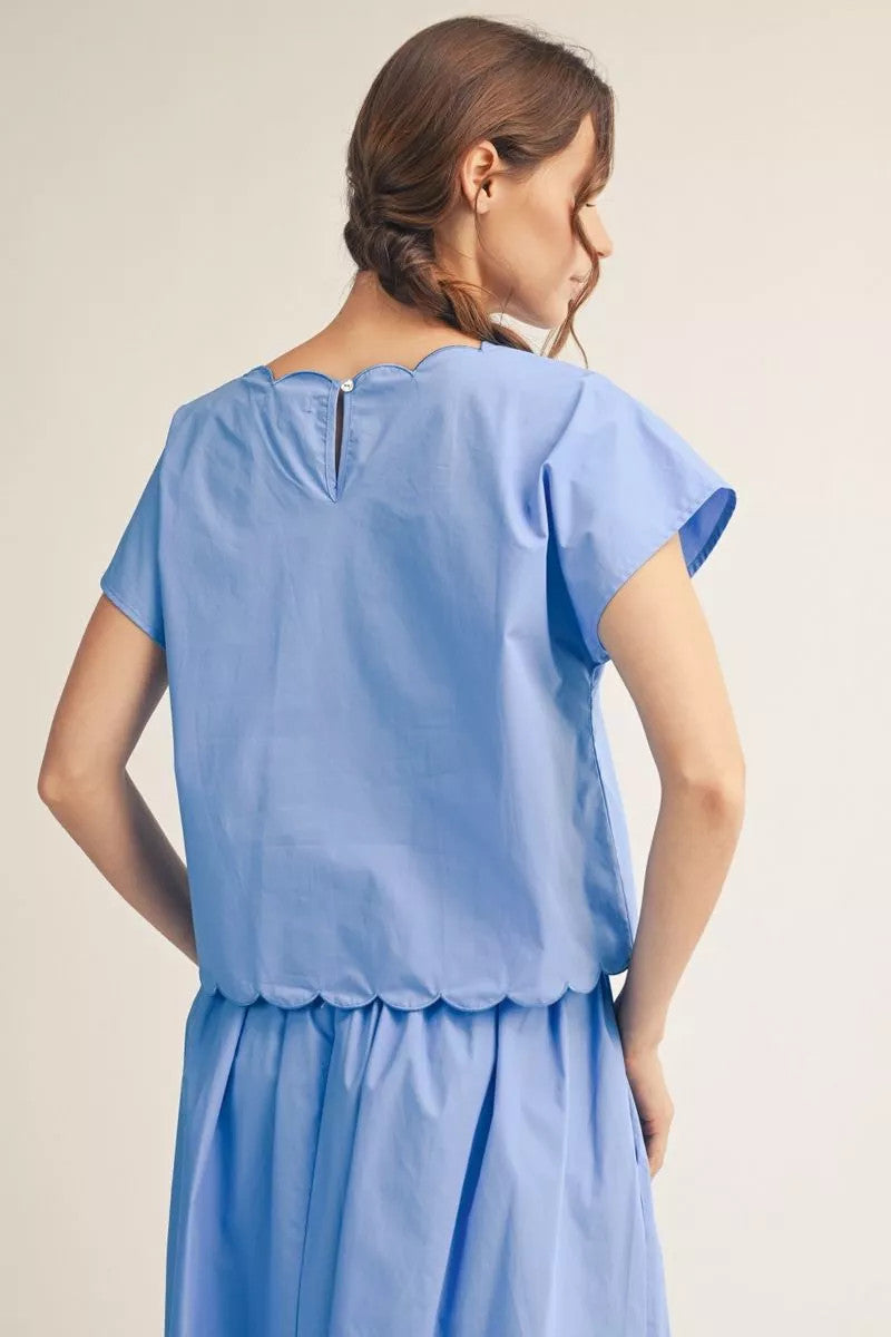 Caroline Drop Shoulder Eyelet Top