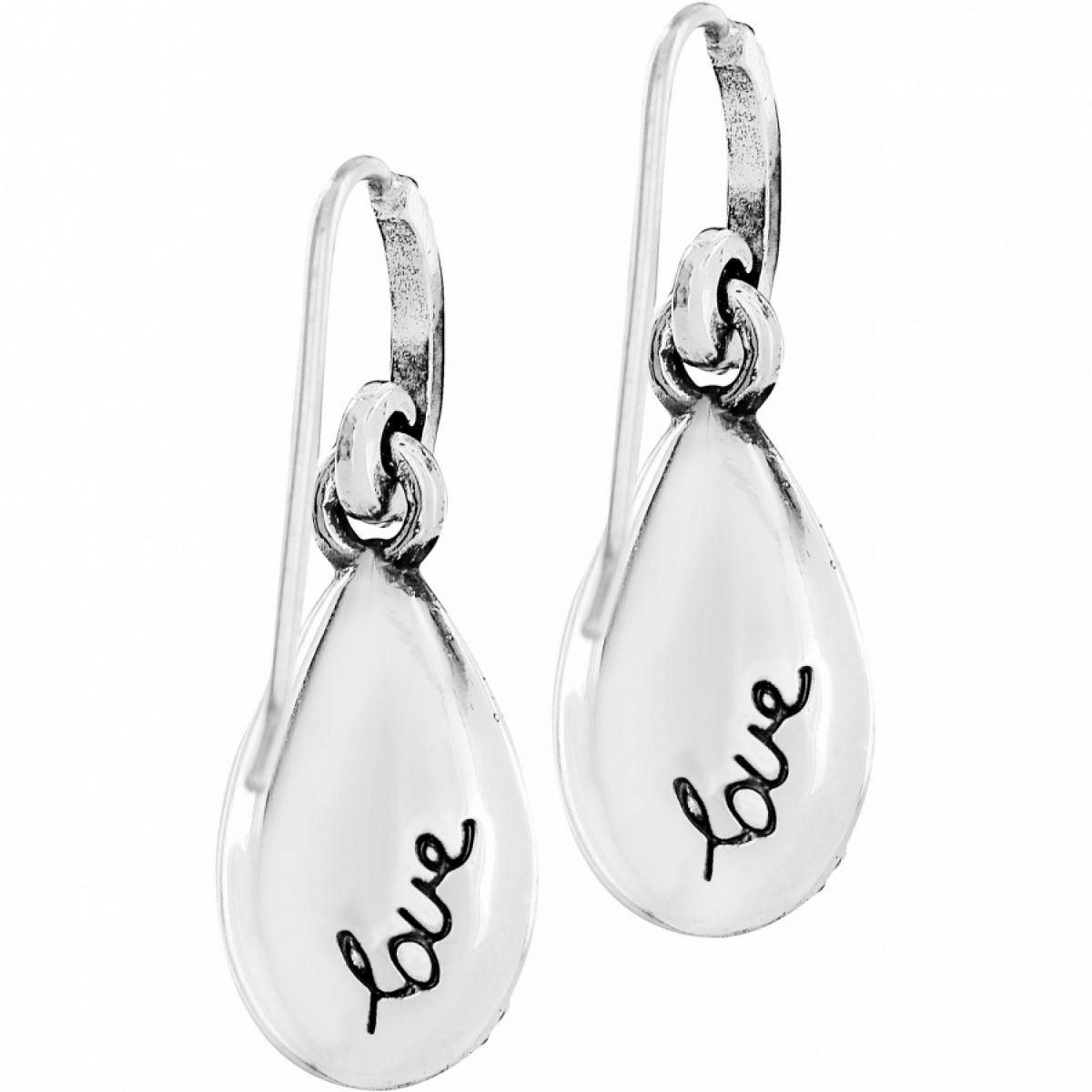 Silver-plated French wire earrings with aqua crystals on a suede drop.