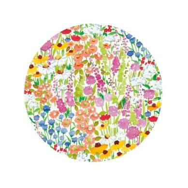 Square paper salad plate with a light green floral spring pattern.