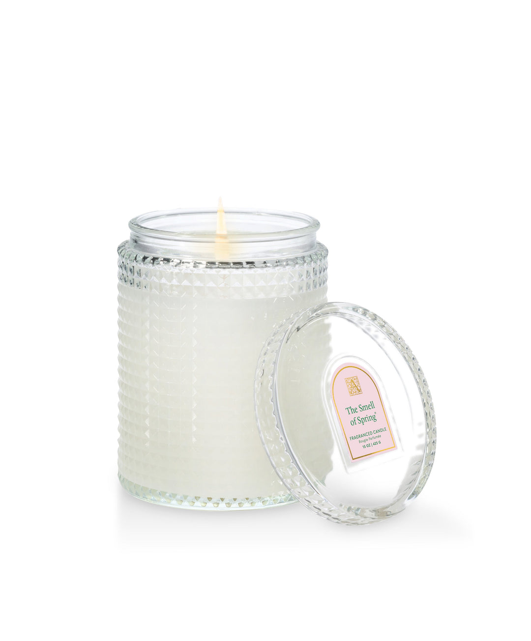 The Smell of Spring - 15oz Textured Glass Candle with Lid