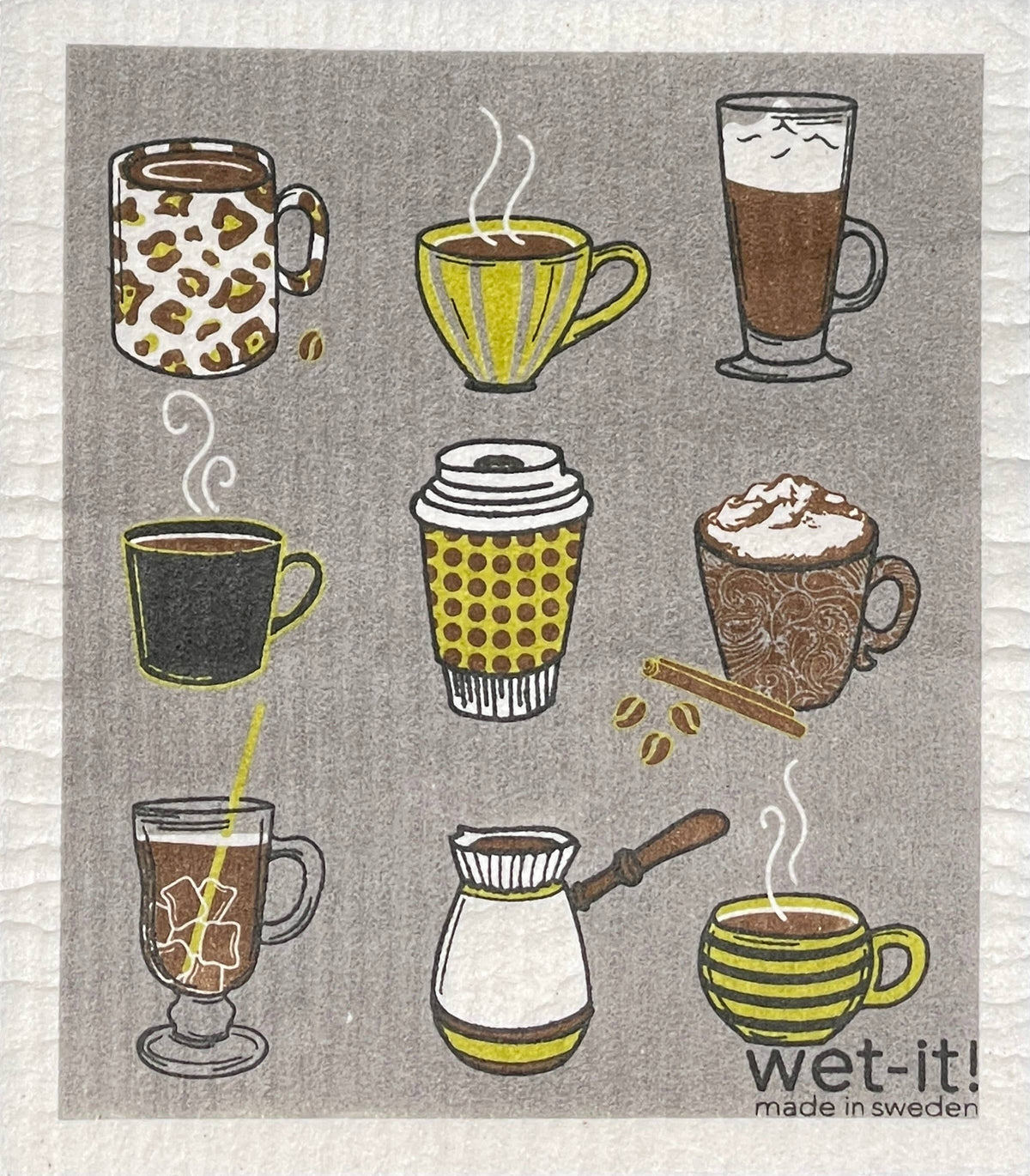 Wet-It! Swedish cloth in white with a subtle textured pattern designed for cleaning surfaces.