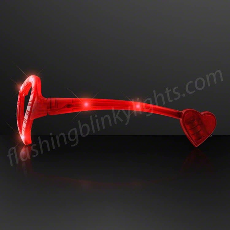 Holiday Hearts Light Up Candy Cane Glasses
