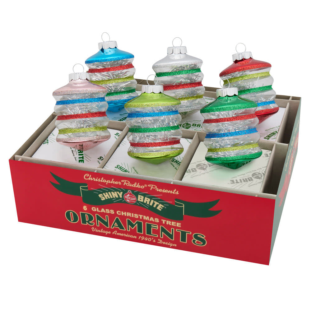 Box set of six red holiday splendor lanterns with gold accents.