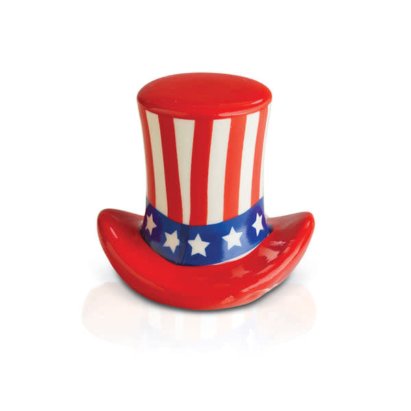 Mini 'Home of the Free' t-shirt with stars and stripes pattern in red, white, and blue.