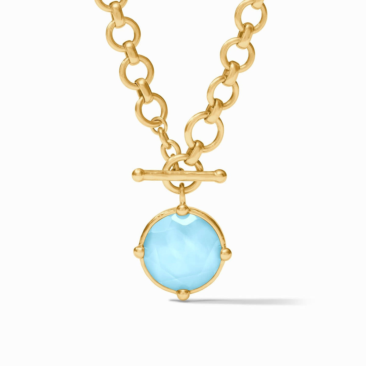 Iridescent Capri Blue Honeybee Demi Necklace with adjustable chain