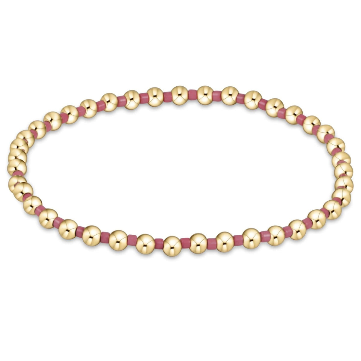 Hope Grateful bracelet with bright pink seed beads on elastic cord