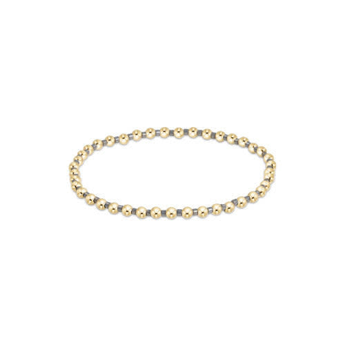 Hope Grateful bracelet with metallic oyster seed beads on stretch elastic
