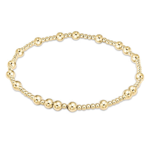 Gold-filled Hope Unwritten bracelet featuring stacked 4mm beads on a 6.75-inch chain.