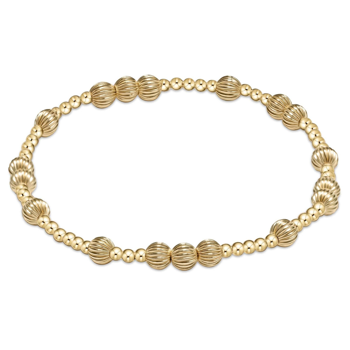 Hope Unwritten Dignity bracelet featuring 5mm gold-filled beads on stretch elastic cord.