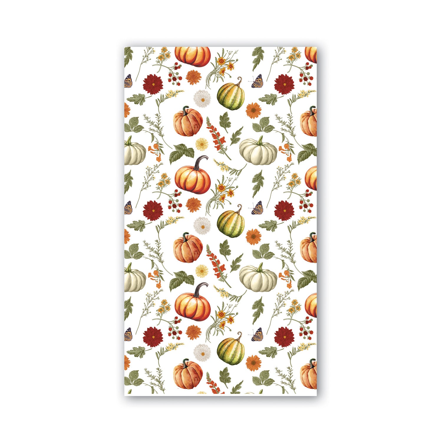 Packaged Hostess Napkins in Pumpkin Delight color with a seasonal pumpkin pattern.