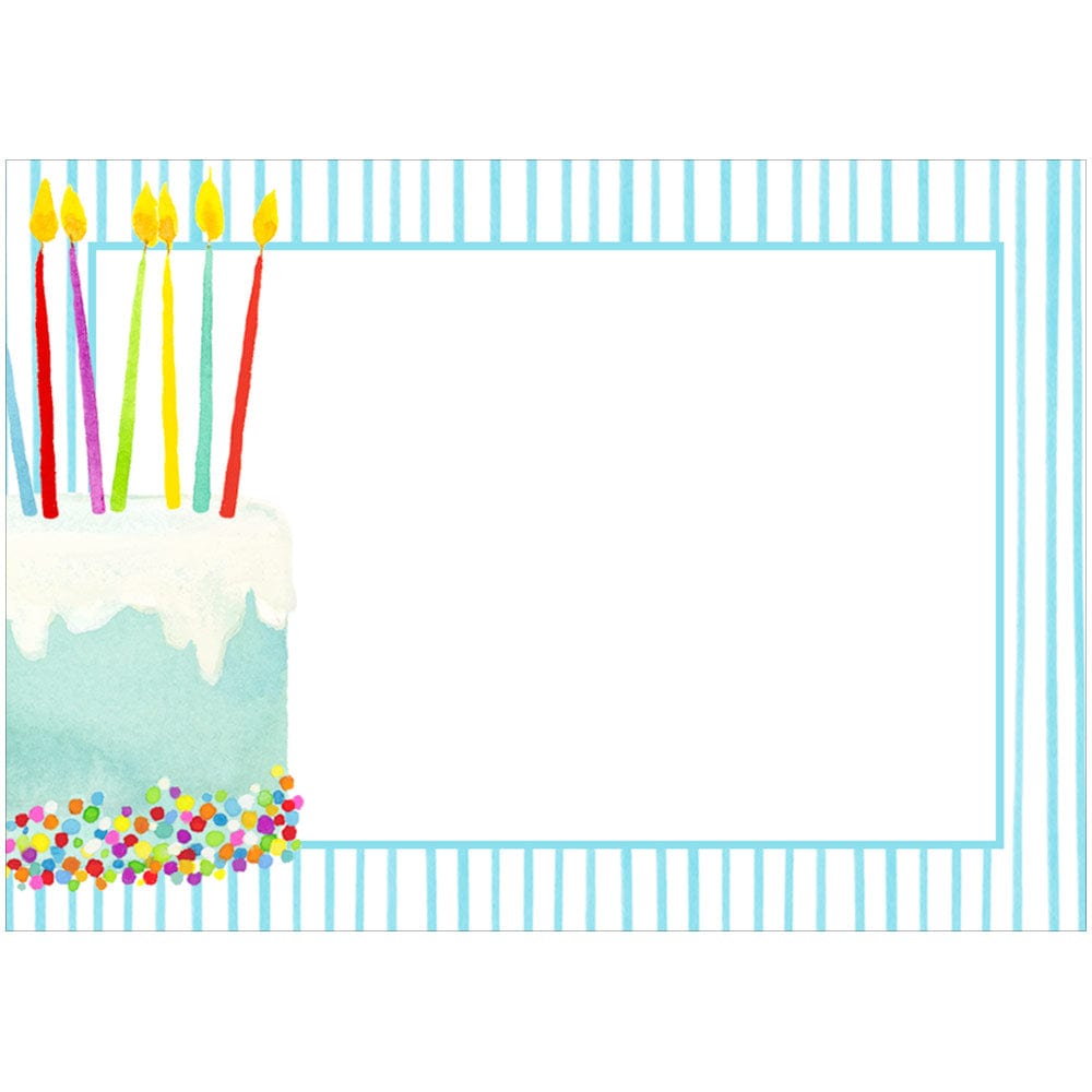 White self-adhesive paper birthday cake name label tags with black text.