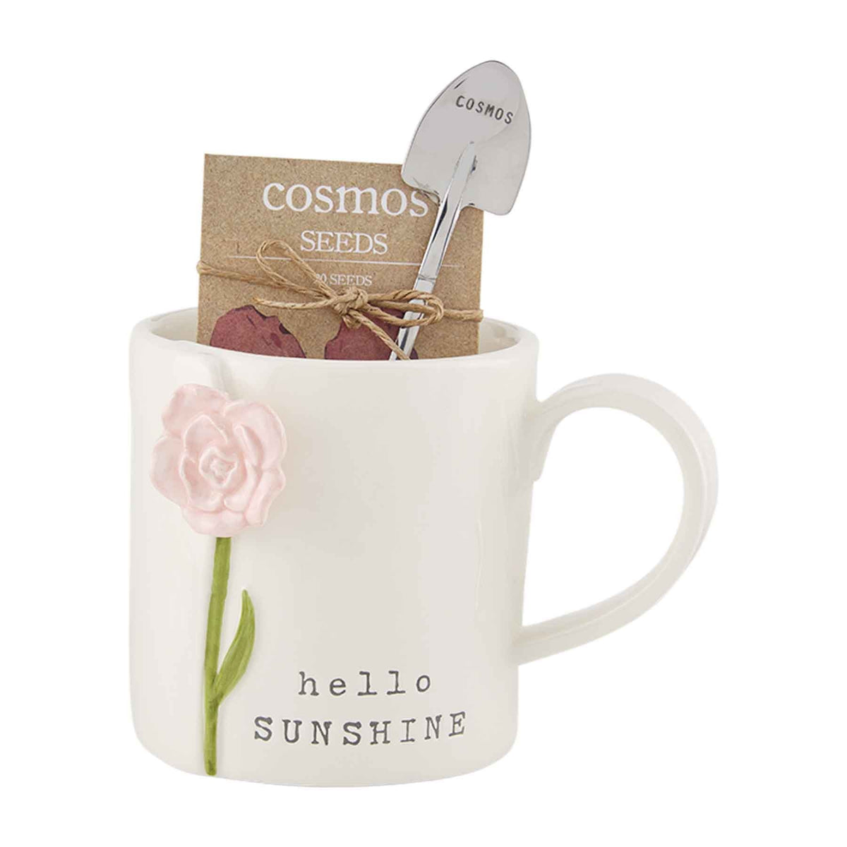 White dolomite seed mug with matching marker pen