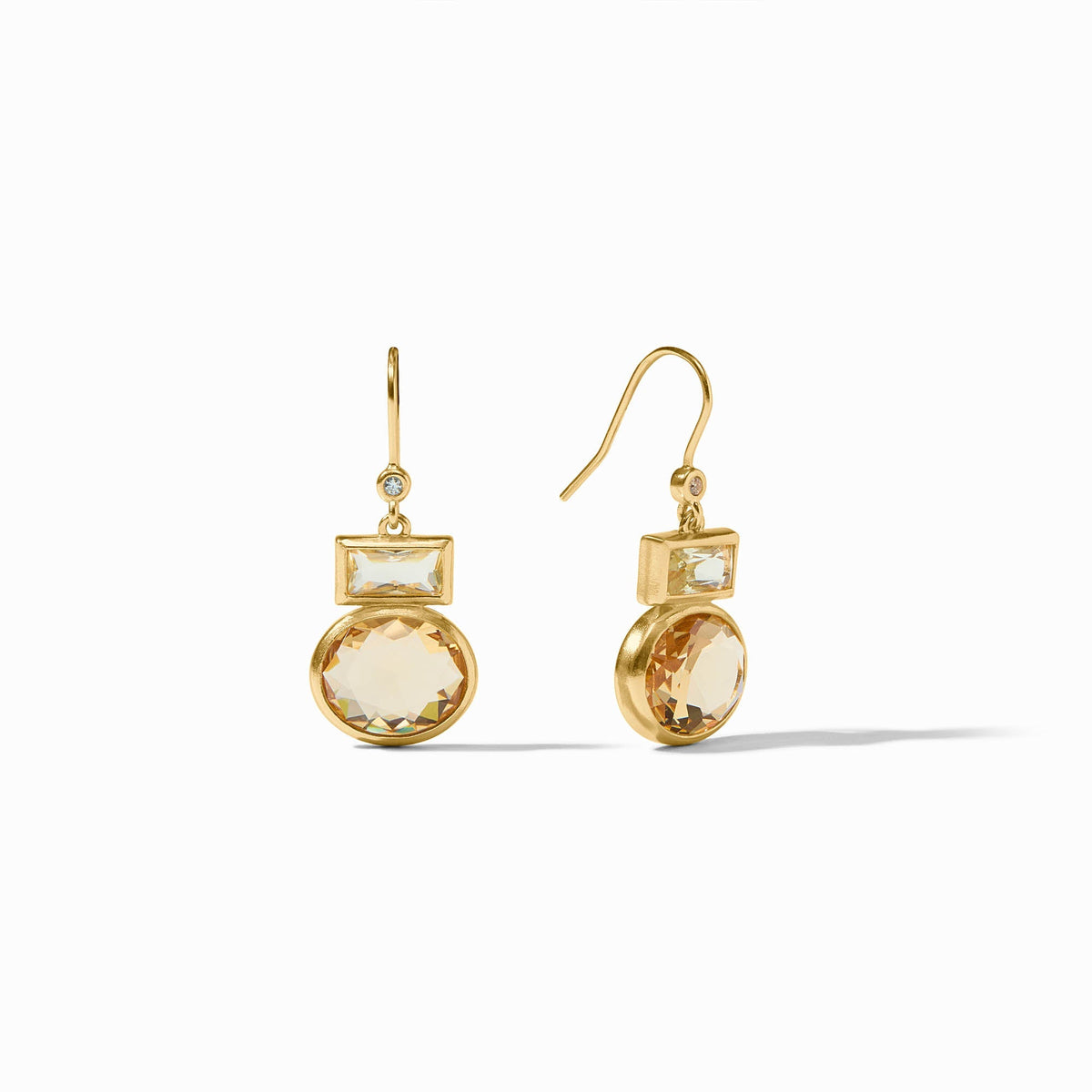 Jolie Midi earring with French wire featuring a gold-plated imported glass stone.