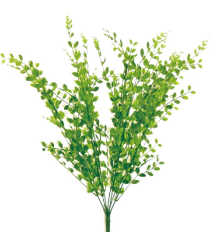 Plastic boxwood bush with a natural green foliage texture in an upright silhouette.
