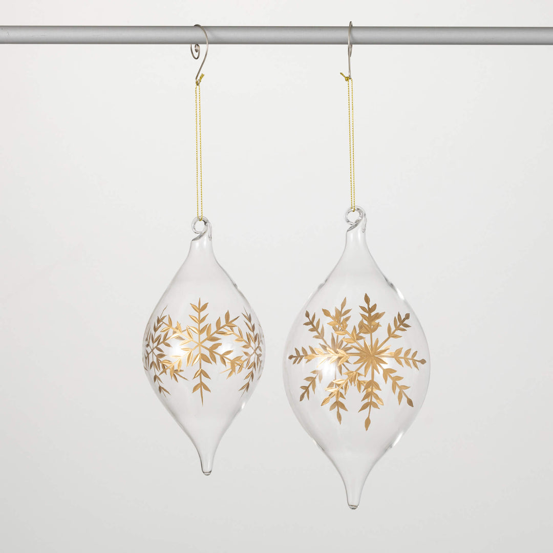 Gold Snowflake Onion Ornaments