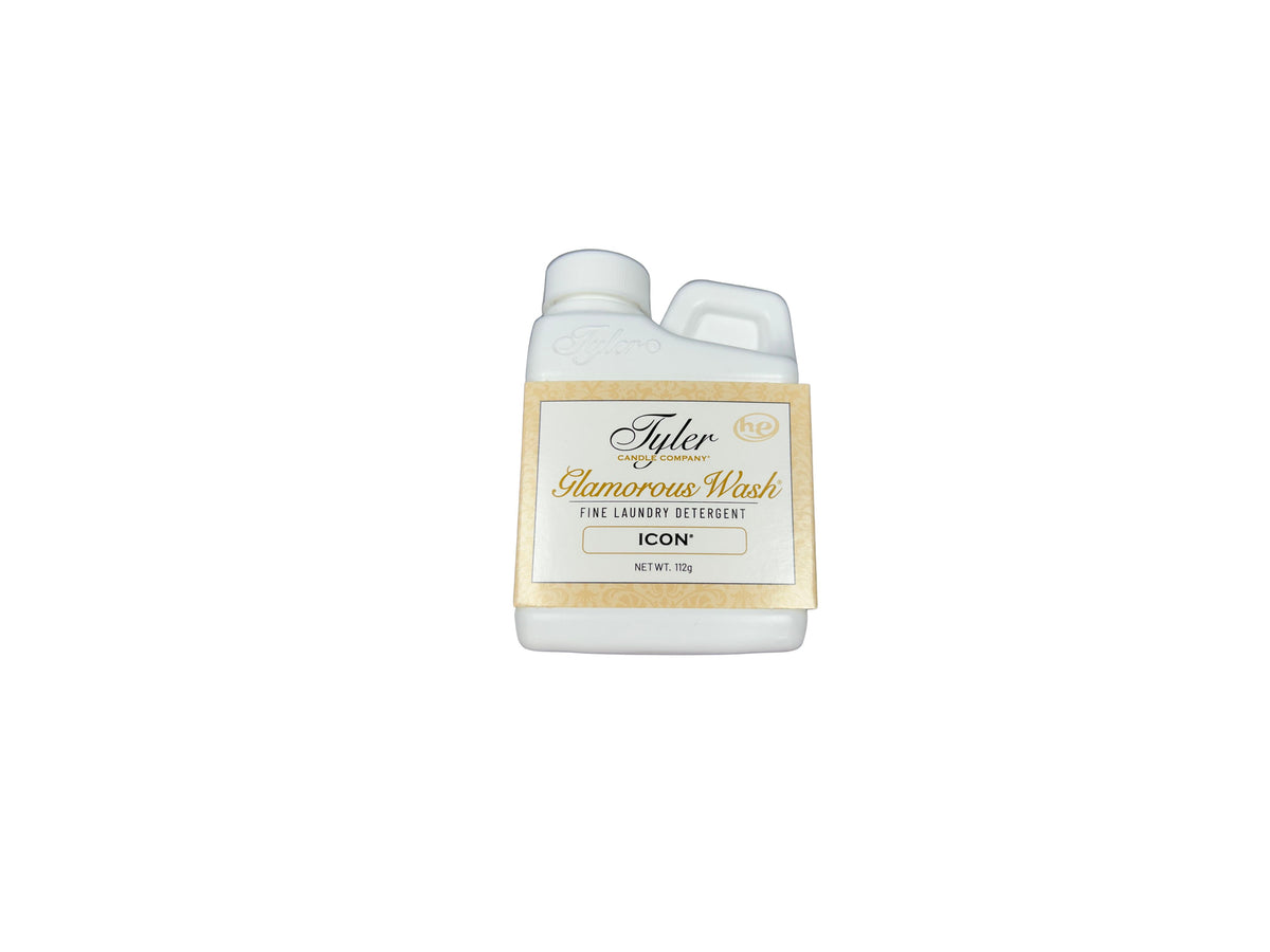 4oz Tyler Candle Company Glamorous Wash fine laundry detergent in Icon scent for HE machines.