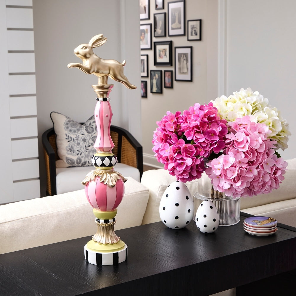 Resin Garden Bunny Topiary