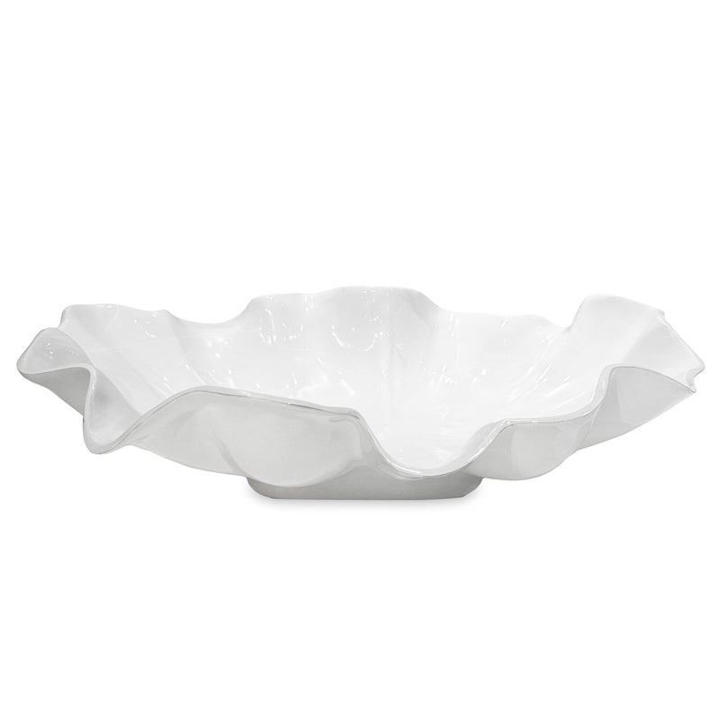 White melamine large bowl with a curved silhouette