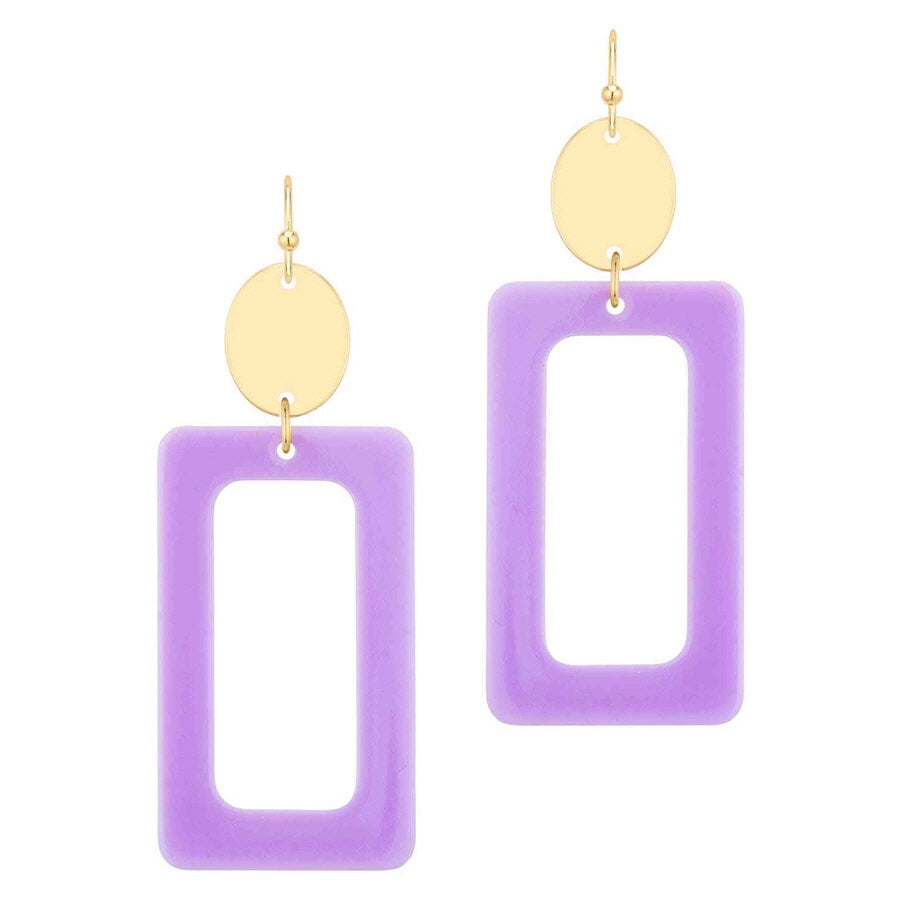 Rectangle Drop Color Earring
