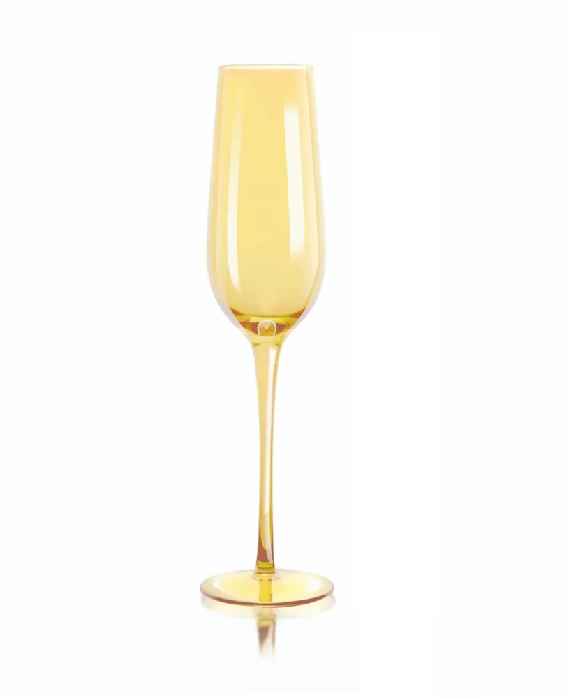 Mouth-blown Carnival flute glass with a textured iridescent finish in clear material.