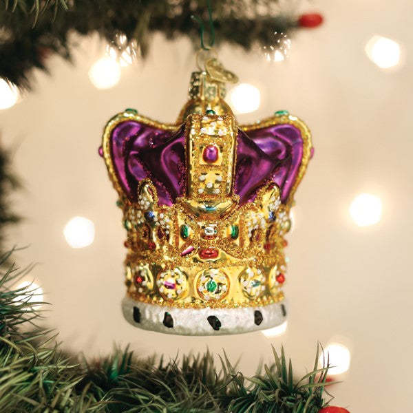 Gold King's Crown ornament with ornate detailing measuring 3x3 inches.