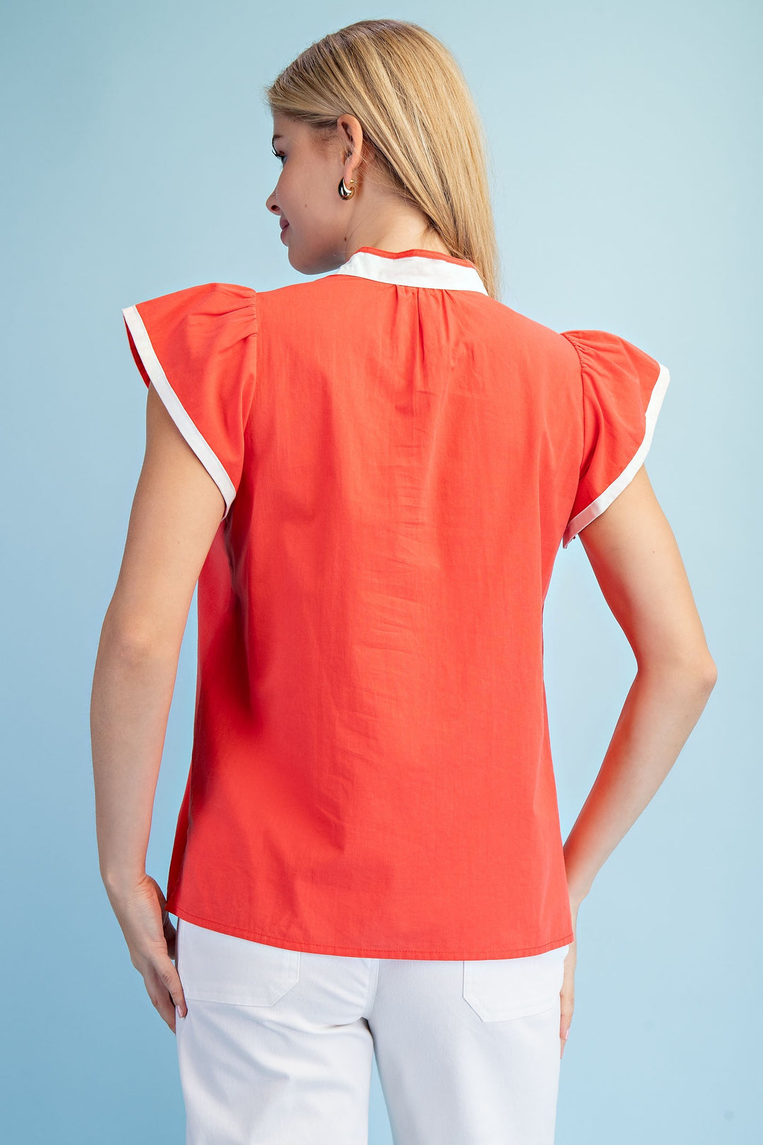 Ellie Floral Embroidered V-neck Top