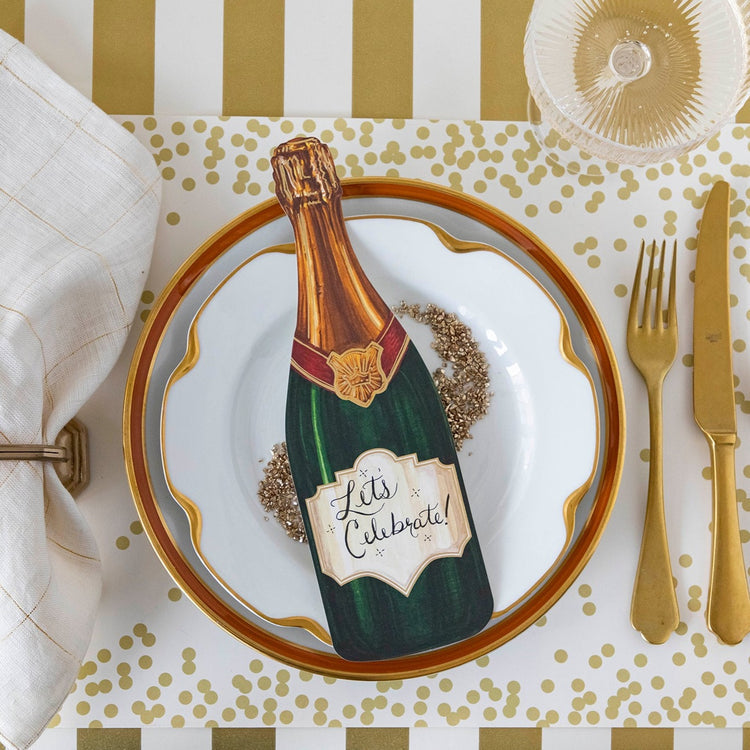 Champagne Table Accent candle holder with a tapered cylindrical shape.