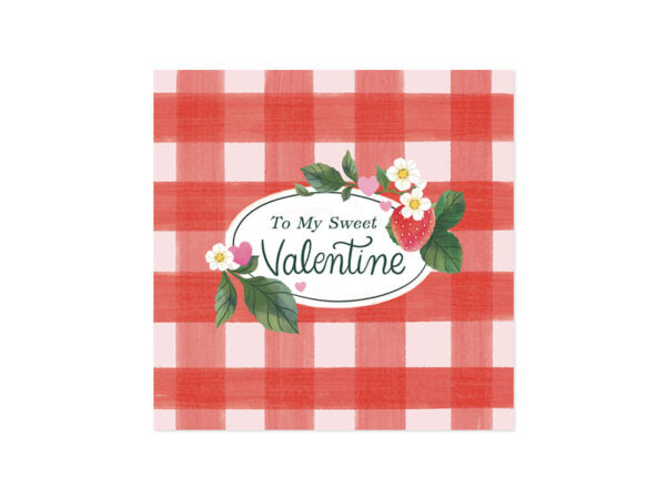 White Valentine's Day card with gold foil text reading 'I Love You Berry Much' and a berry illustration.