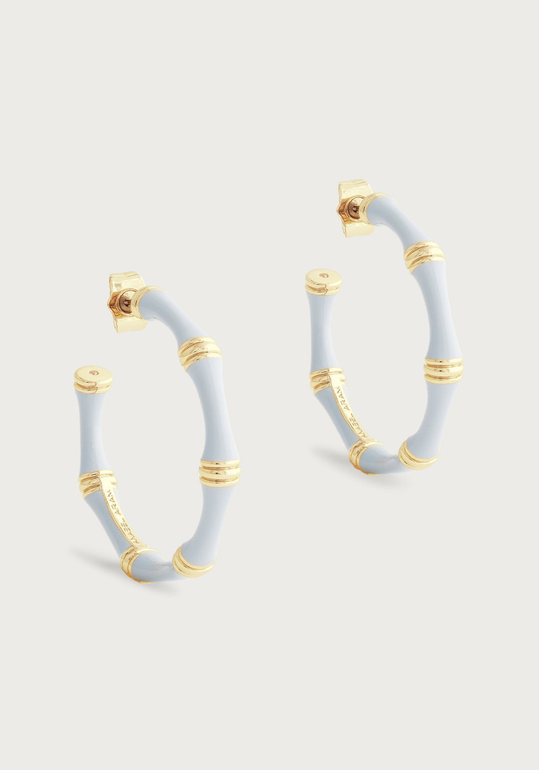 Bamboo Enameled Hoop Earrings