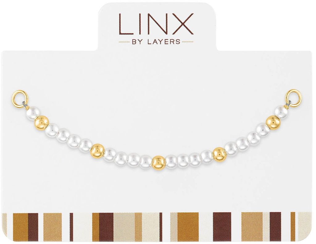 Gold Pearl LINX add-on charm featuring a round pearl accent on a gold-tone metal link.