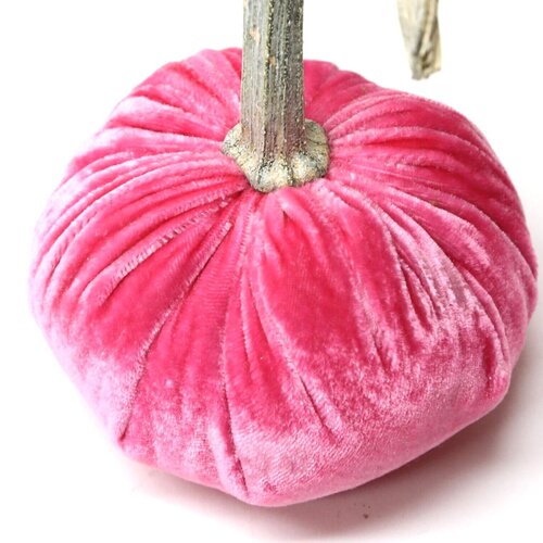3-inch velvet pumpkin in deep orange with a matte finish
