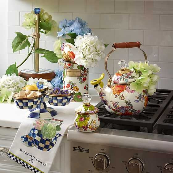Hydrangea Tea Kettle Dish Towel