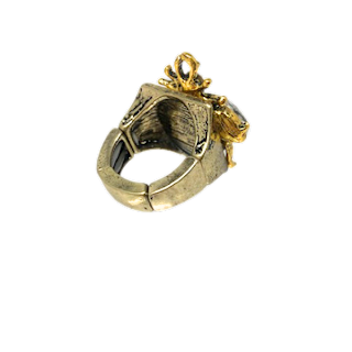 Pave and Rhinestone Bee Ring