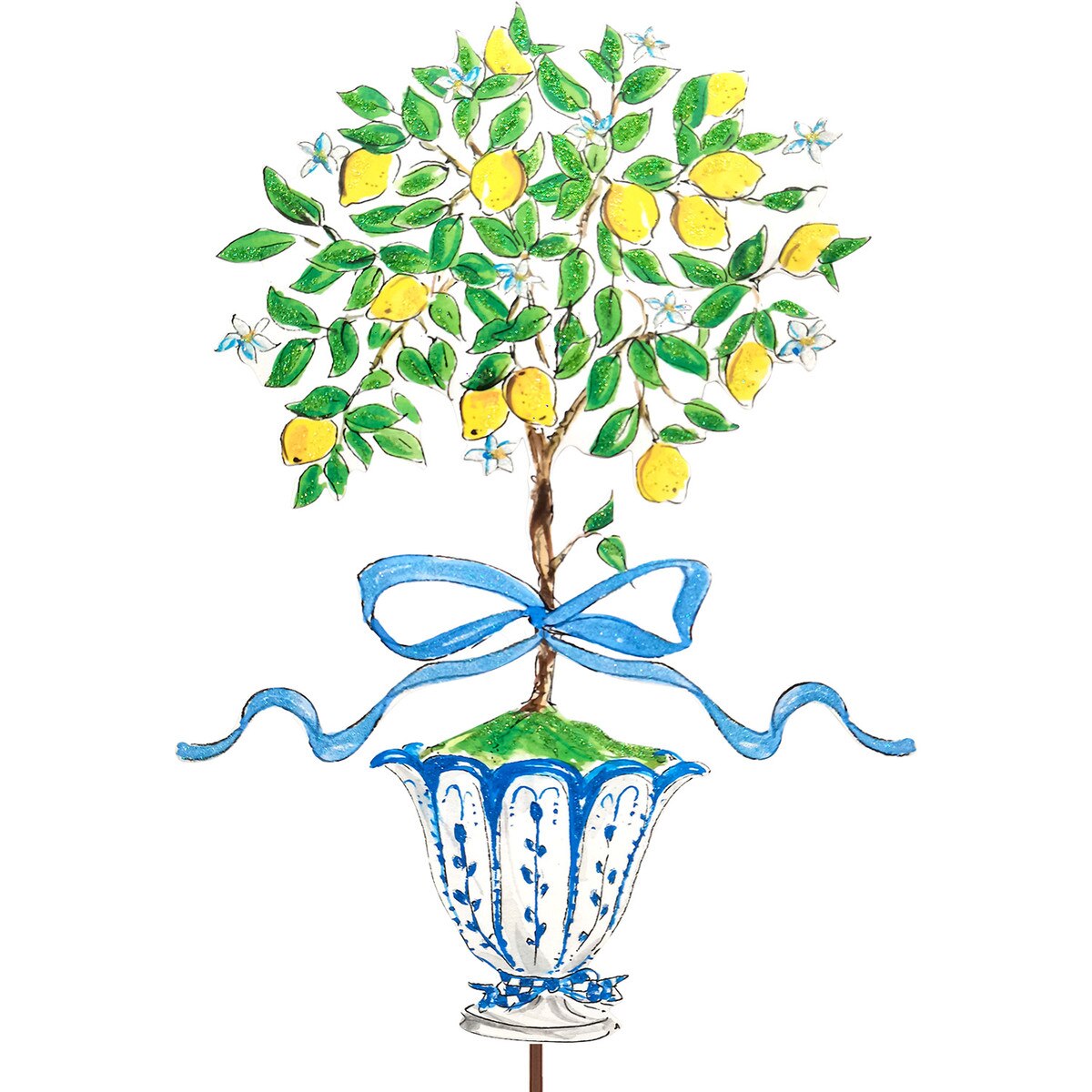 Beck's Lemon Tree stake with natural wood finish and hanging function.