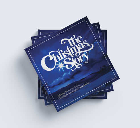The Christmas Story Family Experience hardcover book with a festive cover featuring dynamic digital experience QR code