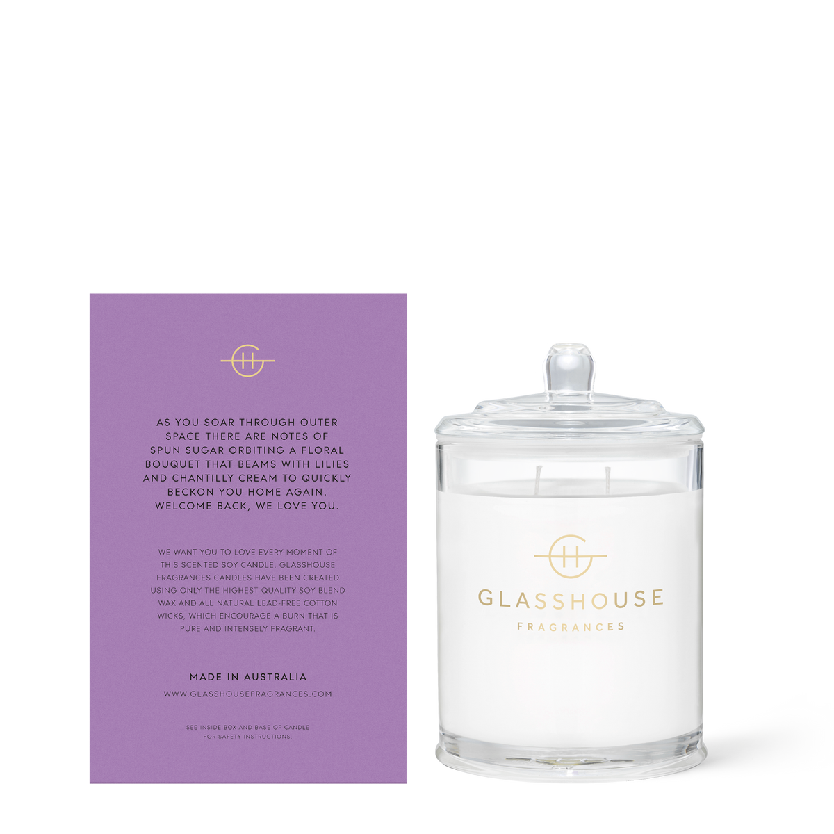 Glass jar candle with a soft white wax pool featuring brown sugar base notes.