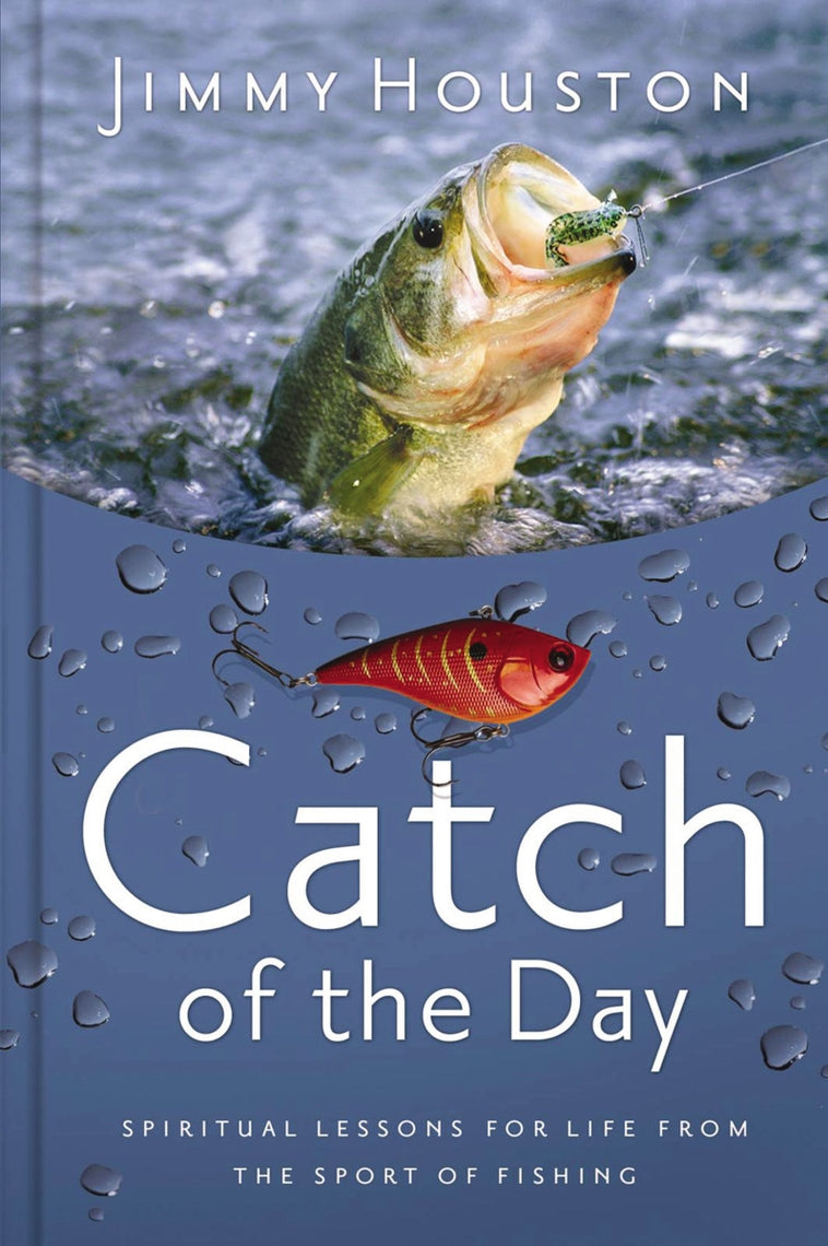 Hardcover book titled Catch of the Day with a dark cover featuring fishermen casting lines.