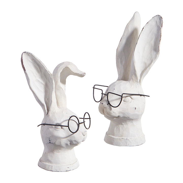 8" Rabbit with Glasses Bust