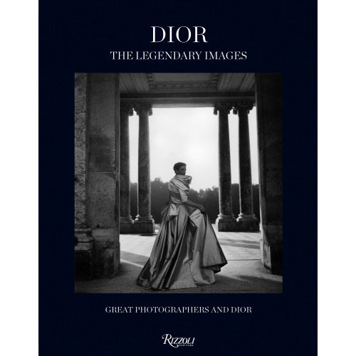 Dior The Legendary Images book cover featuring a model in a flowing gown.