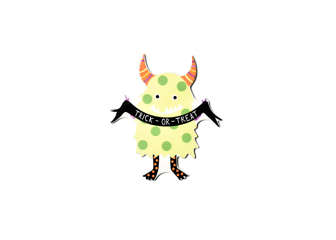 Ceramic Halloween monster mini attachment with hook-and-loop fastener in black.