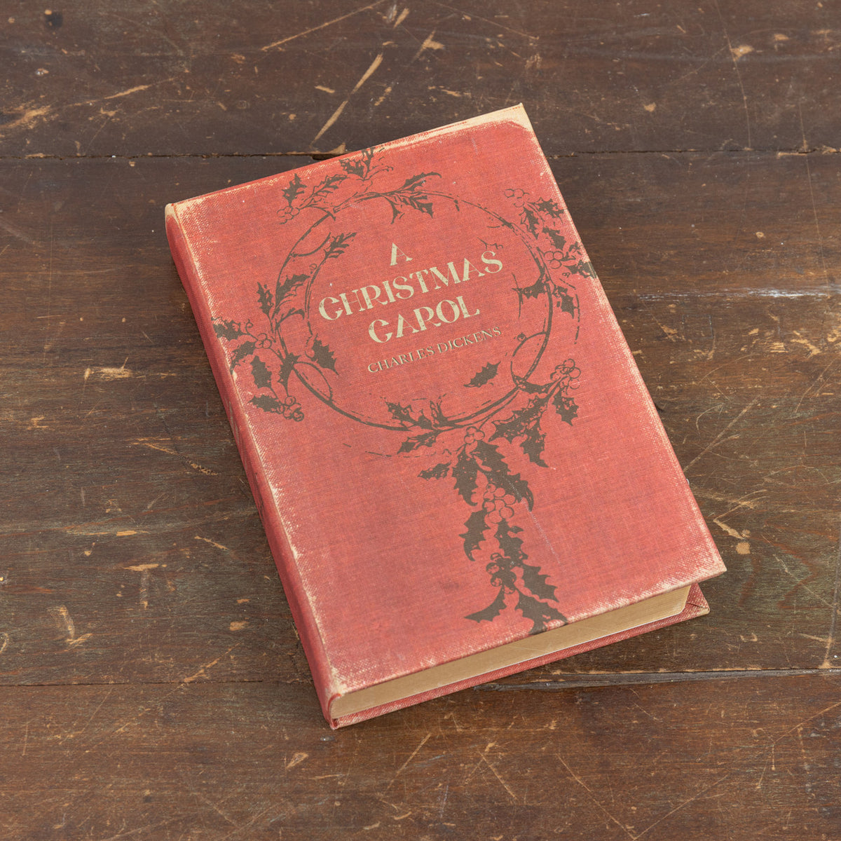 A Christmas Carol Journal with a wood (MDF) cover featuring festive holiday patterns.