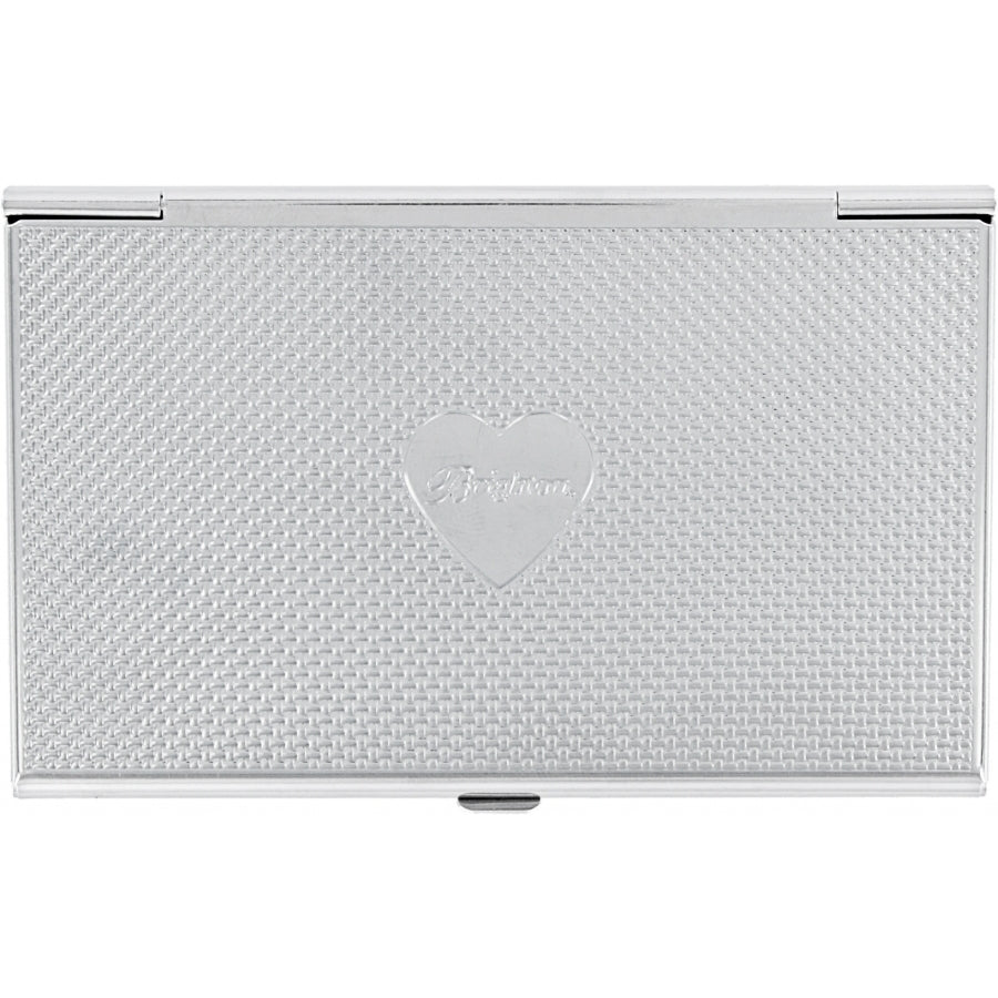 Silver plated Serendipity card case with pressure retractable closure