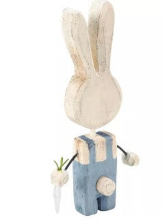 6-inch wooden Skippy Bunny Chunky Sitter toy in natural wood finish.